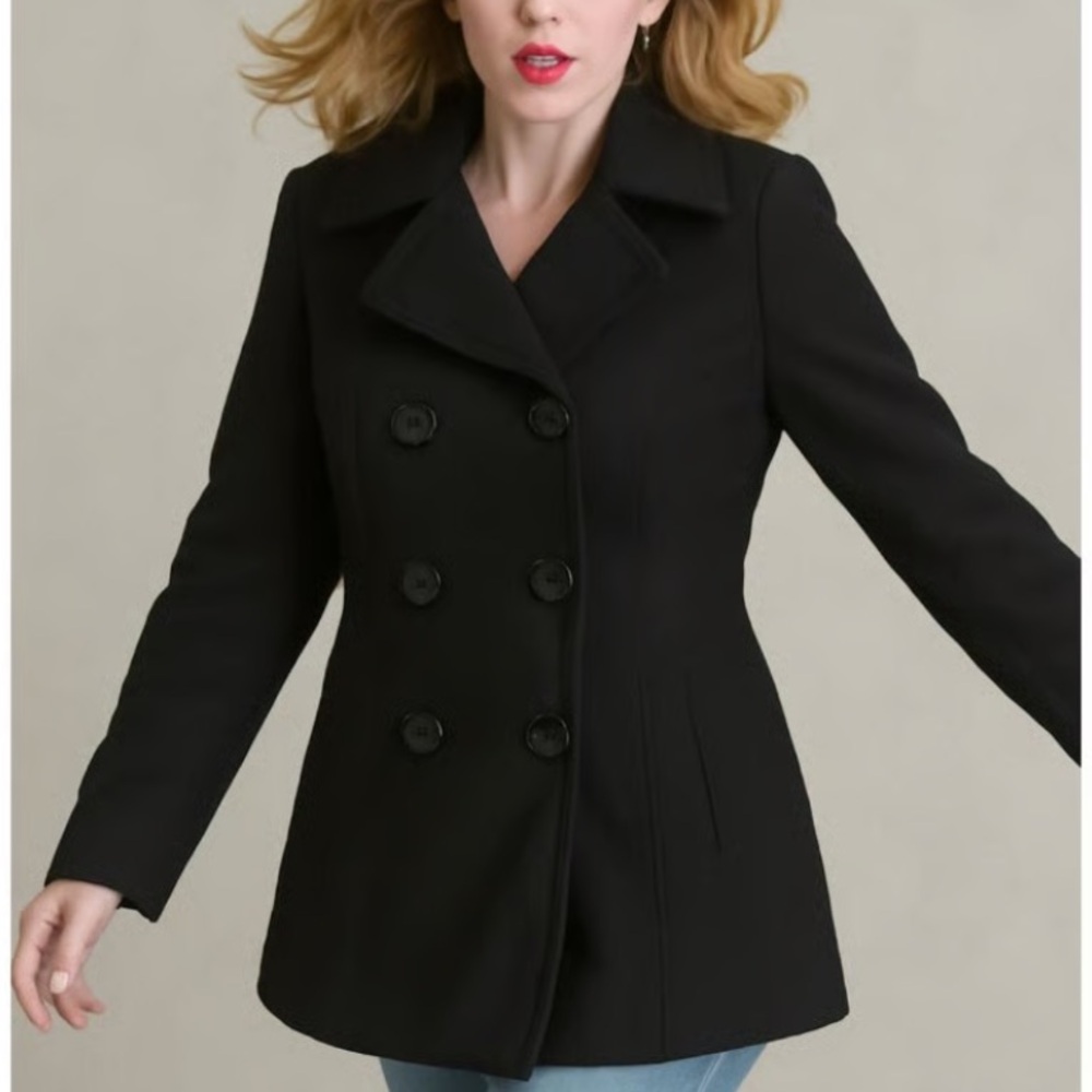 London Fog Elegant Black Women's Peacoat